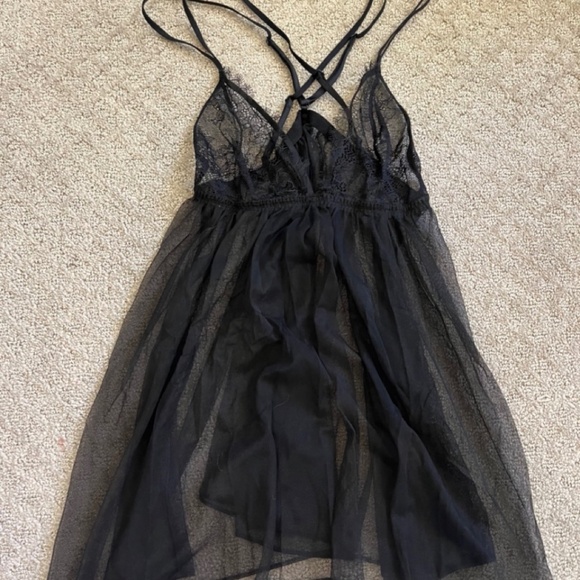Victoria's Secret Sheer Black Lingerie Slip - Picture 2 of 2